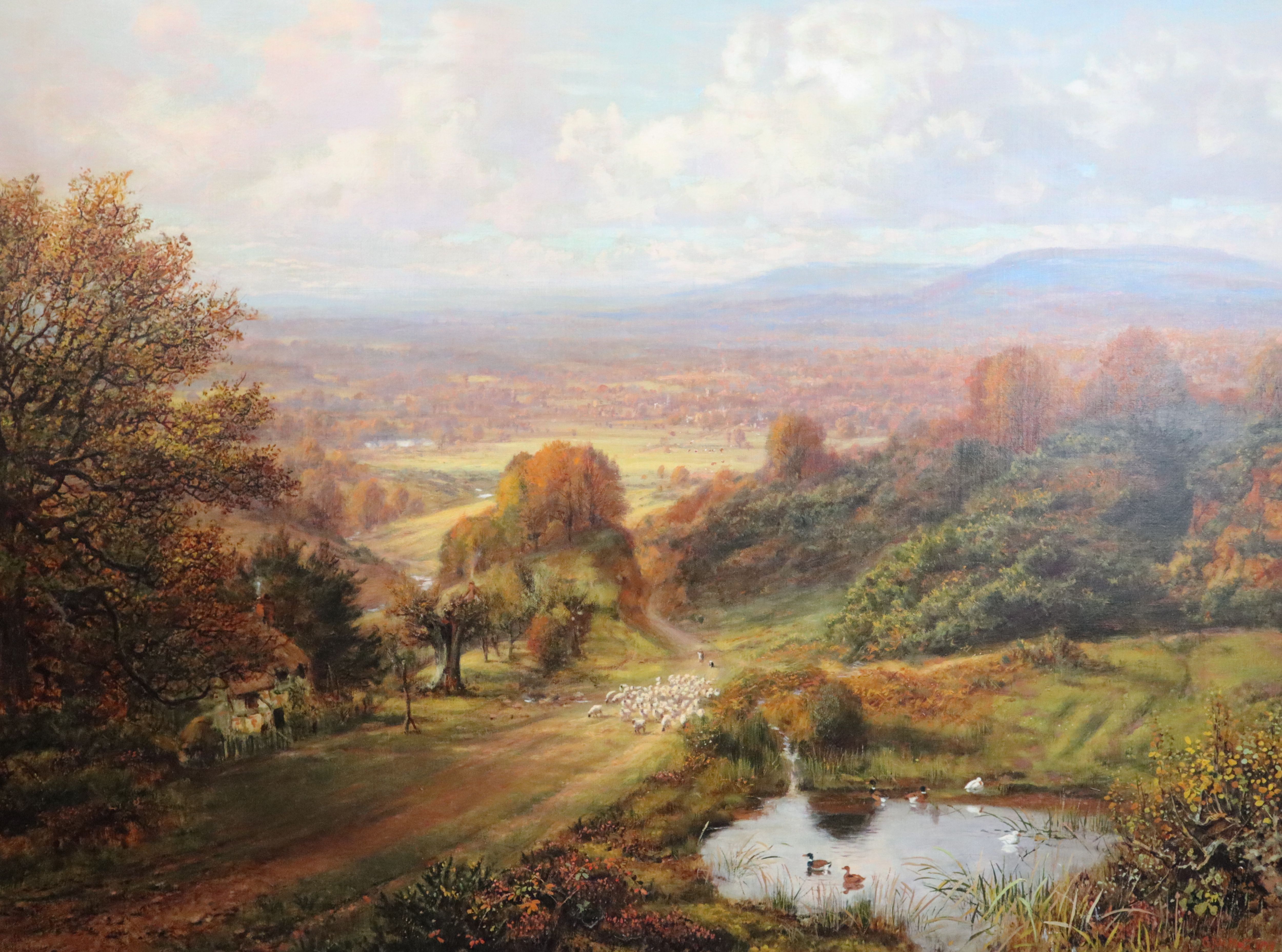 George William Mote (1832-1909) Landscape near Guildford 33 x 43in.